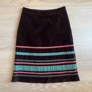 Boden A-Line Retro Inspired Velour Skirt sz 2